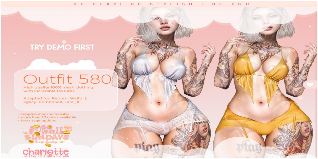 580 Outfit - Legacy/MaitreyaX/Reborn/+mods	&lt;a href=&quot;http://maps.secondlife.com/secondlife/Woodland%20Realm/34/120/29&quot;&gt;Teleport&lt;/a&gt;