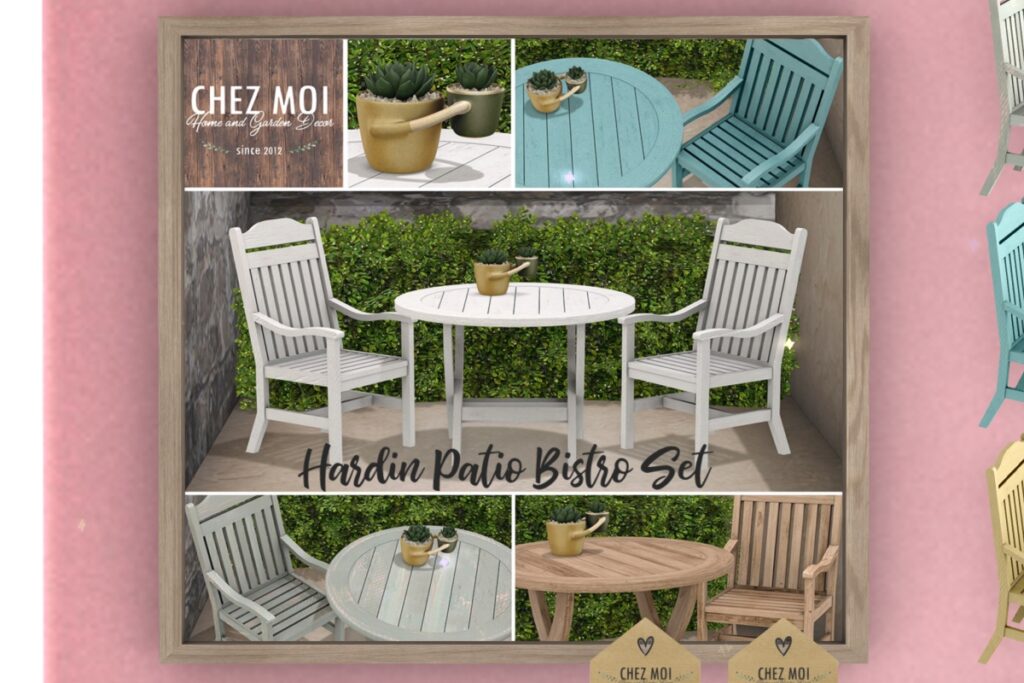 Hardin Patio Bistro Decor Set, L$360 PG/L$559 Adult