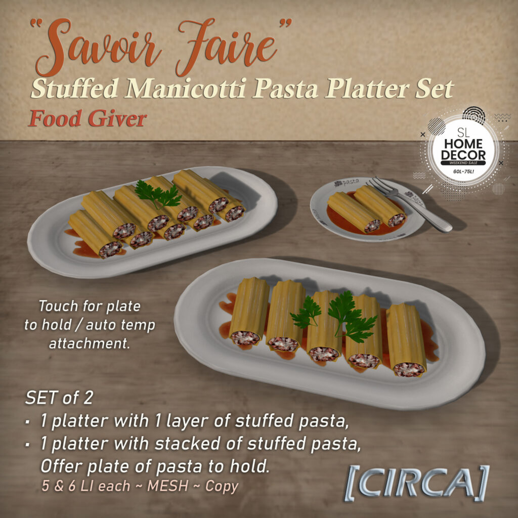 Savoir Faire Stuffed Manicotti Pasta Platter Set