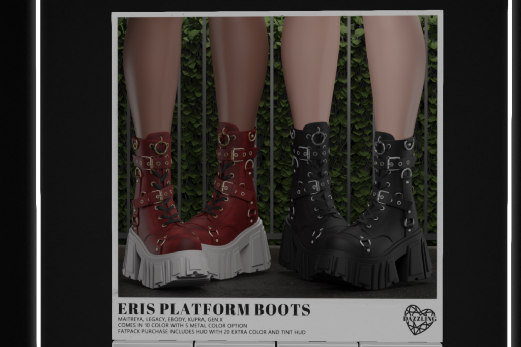 Eris Platform Boots - GenX/Inithium/Legacy/Maitreya/Reborn, L$249 each/L$799 FP