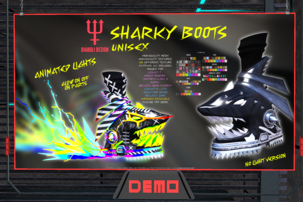 Sharky Boots - GenX/Inithium/Jake/Legacy M+F/MaitreyaX/Reborn/Unrigged/+mods, L$999