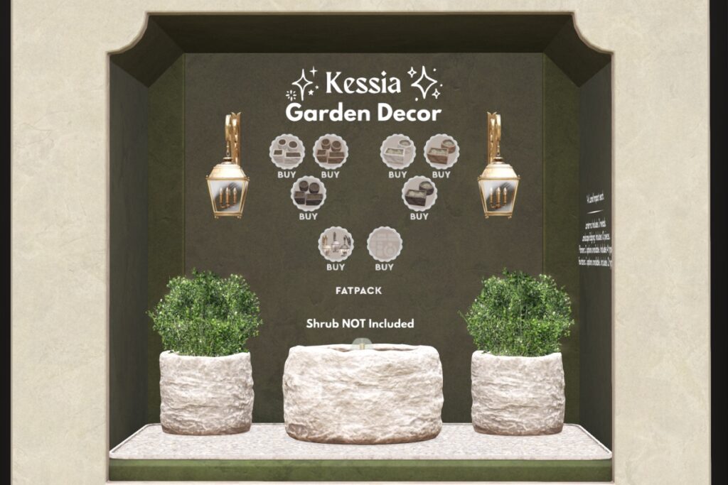 Kessia Garden Decor, L$175-L$299 each/L$999 FP