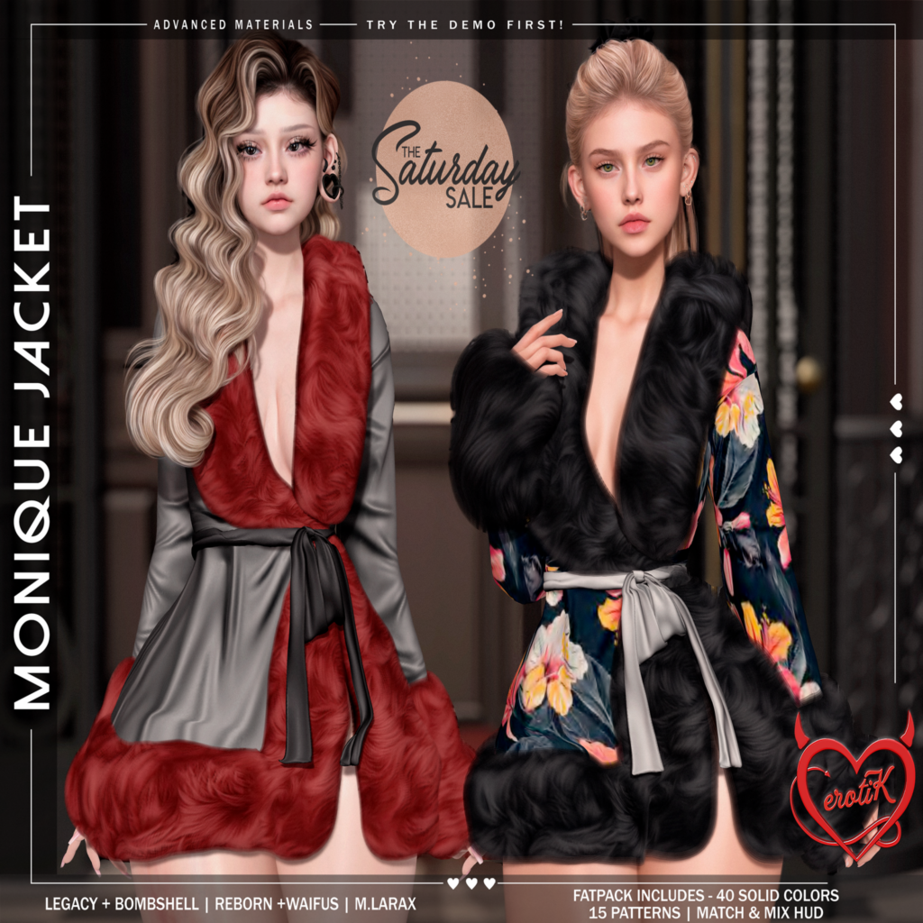 Monique Jacket - Legacy/MaitreyaX/Reborn/+mods	&lt;a href=&quot;http://maps.secondlife.com/secondlife/WIP/112/134/1501&quot;&gt;Teleport&lt;/a&gt;