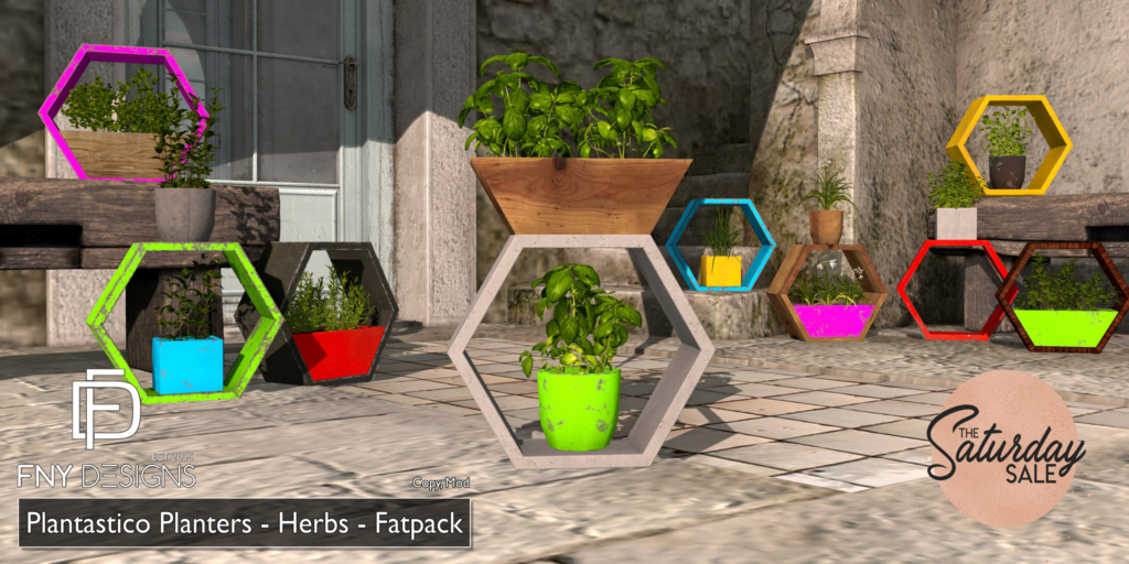 Plantastico Planters Decor Set	&lt;a href=&quot;http://maps.secondlife.com/secondlife/Fallen%20New%20York/128/106/2236&quot;&gt;Teleport&lt;/a&gt;