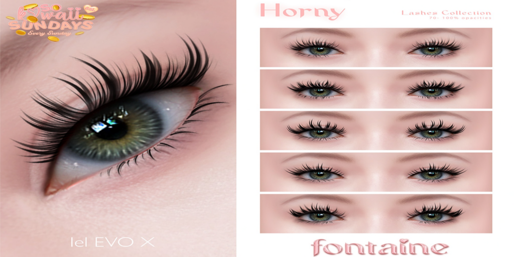 Horny Eyelashes - EvoX	&lt;a href=&quot;https://maps.secondlife.com/secondlife/VELOUR/66/140/83&quot;&gt;Teleport&lt;/a&gt;