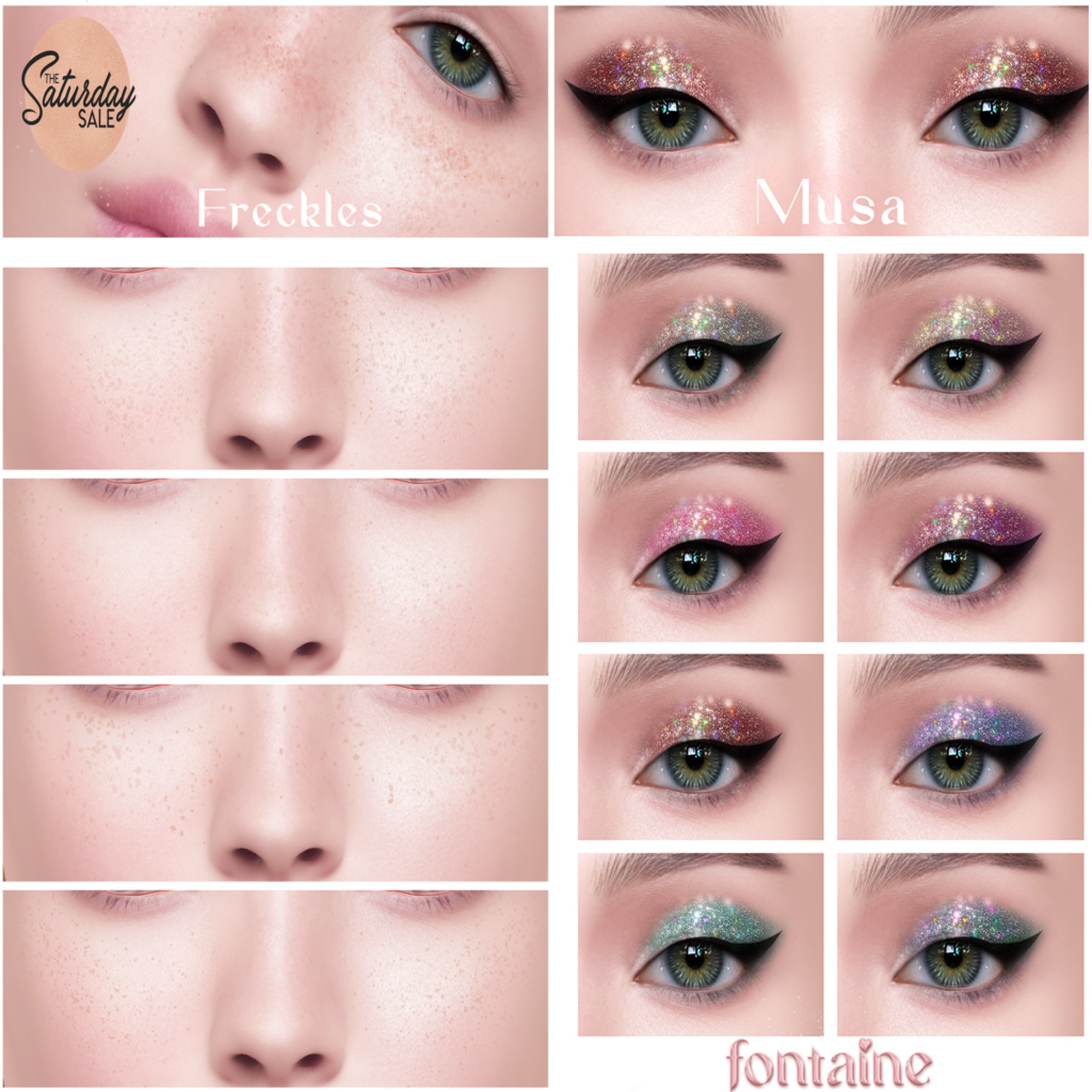 Musa Eyeshadow &amp; Freckles Collection - EvoX	&lt;a href=&quot;https://maps.secondlife.com/secondlife/VELOUR/66/140/83&quot;&gt;Teleport&lt;/a&gt;