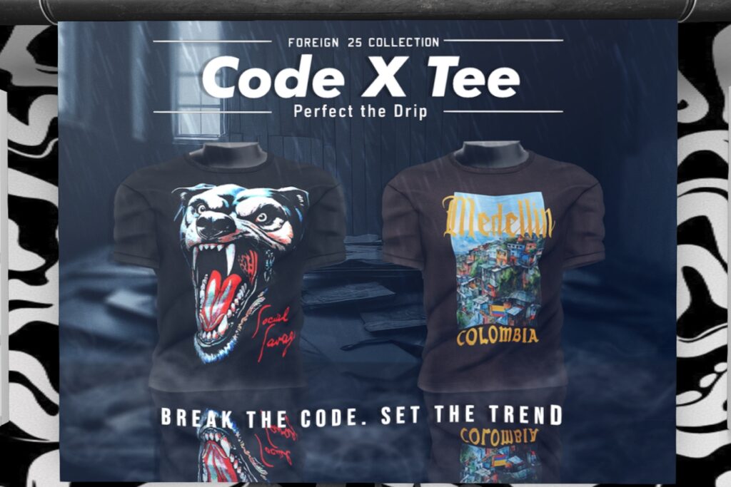 Code Graphic Tee - Gianni/Jake/Legacy, L$199 each/L$1099 FP