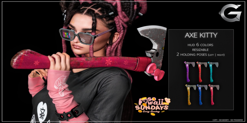 Axe Kitty Holdable	&lt;a href=&quot;http://maps.secondlife.com/secondlife/Spruce%20Peak/211/190/24&quot;&gt;Teleport&lt;/a&gt;