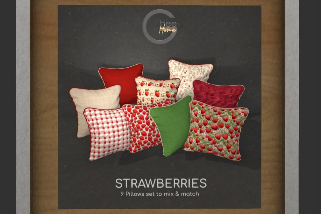 Strawberries Pillow Decor, L$450