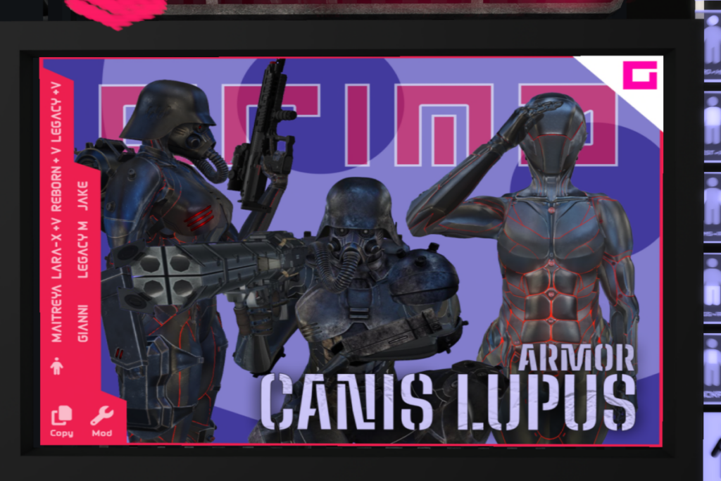 Canis Lupus Armor - Gianni/Jake/Legacy F+M/Maitreya/Reborn/+mods, L$600 each/L$2500 FP