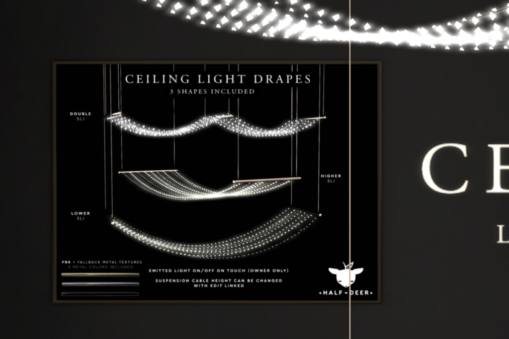 Ceiling Light Drapes, L$249