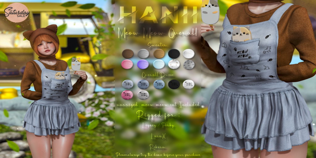 Meow Meow Overalls - Legacy/MaitreyaX/Reborn/+mods	&lt;a href=&quot;http://maps.secondlife.com/secondlife/Dream%20Lake/139/113/25&quot;&gt;Teleport&lt;/a&gt;