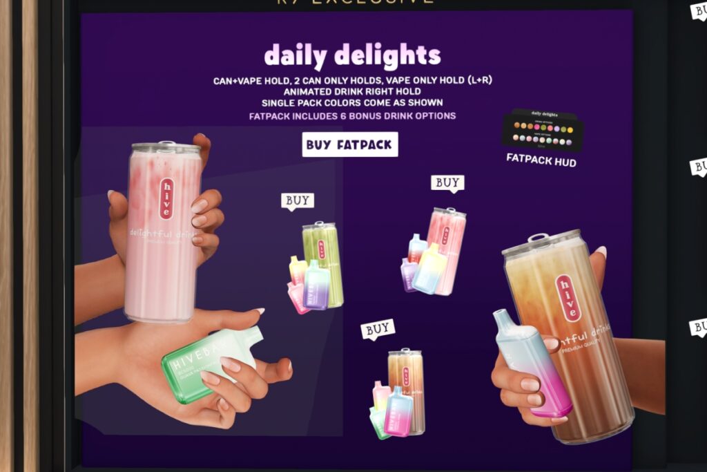 Daily Delights Holdables, L$299 each/L$599 FP