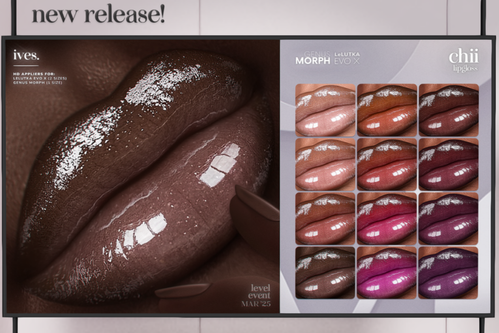 Chii Lipgloss - EvoX/Genus, L$299 each