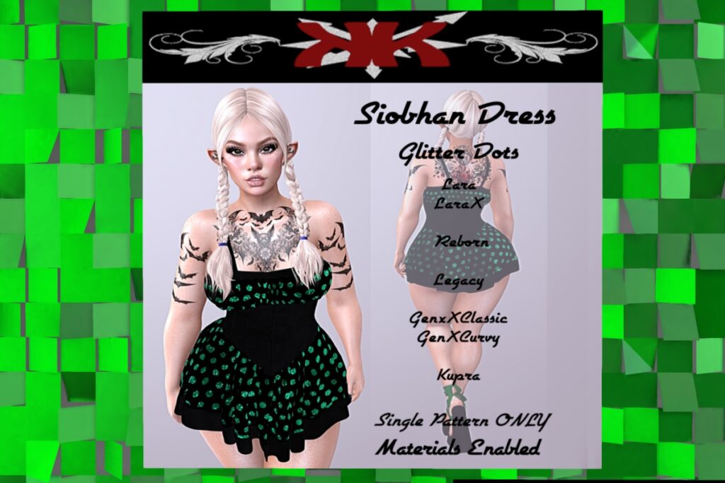 Siobhan Dress - GenX/Legacy/Maitreya/Reborn/+mods, L$149 each