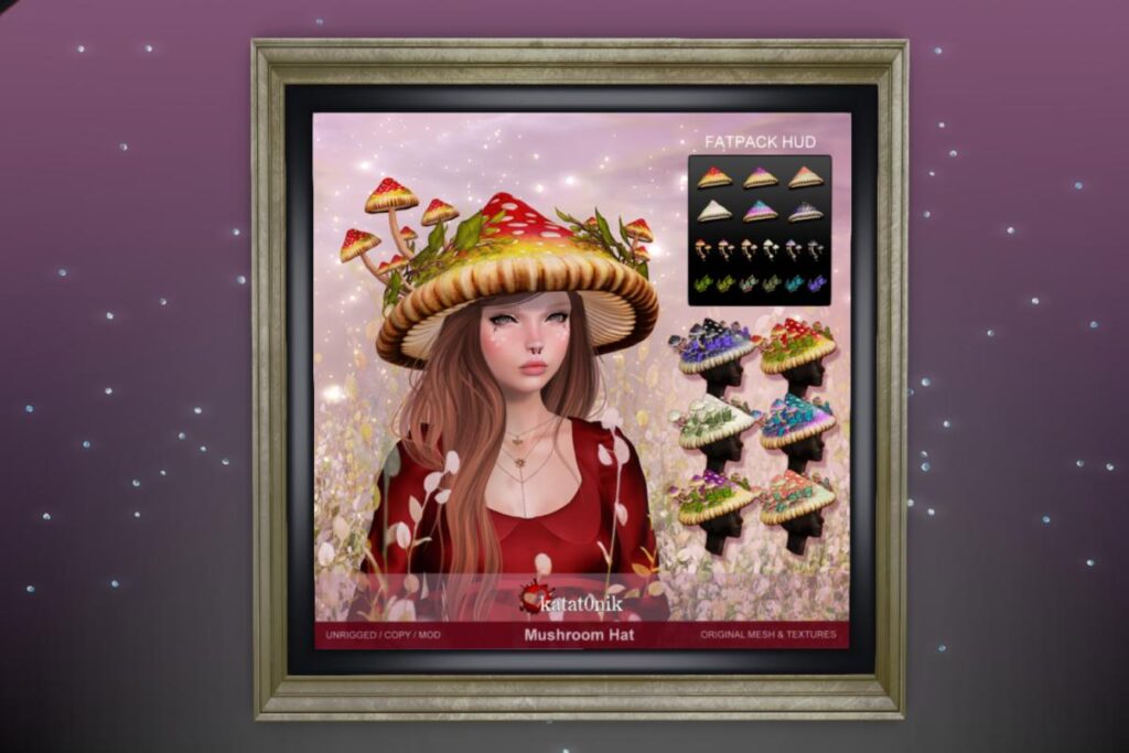 Mushroom Hat, L$188 each/L$588 FP