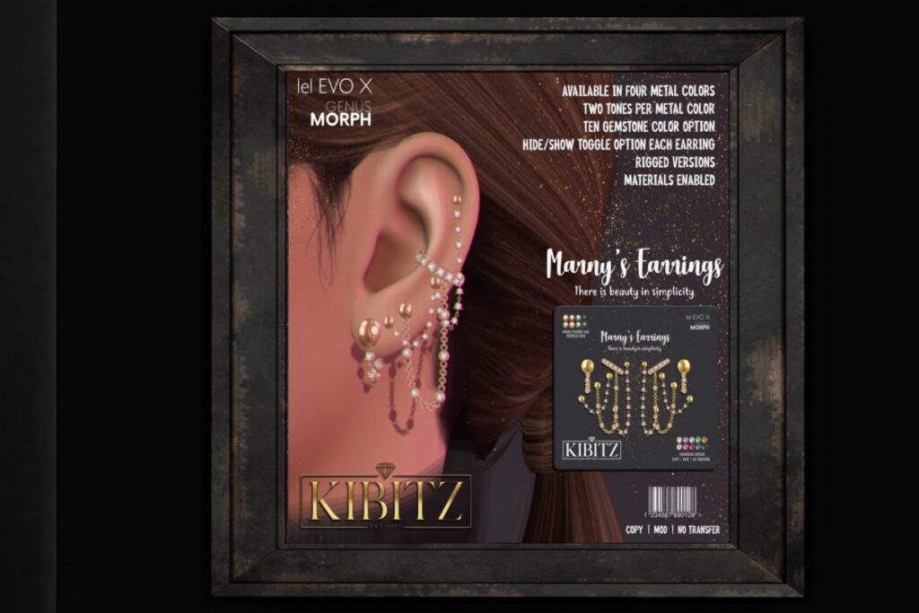 Manny&#039;s Earrings - EvoX/Genus, L$269 each/L$680 FP