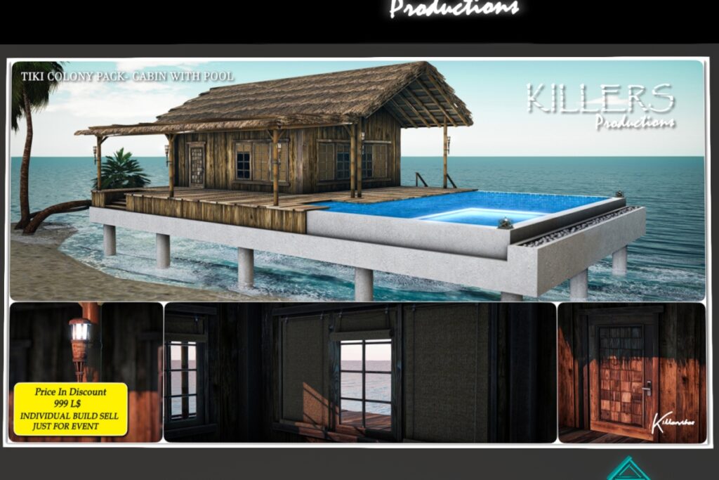 Tiki Colony Pack Cabin With Pool, L$999