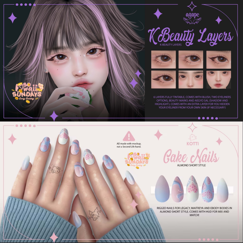 K Beauty Layers - EvoX | Cake Mesh Nails - Legacy/Maitreya/Reborn	&lt;a href=&quot;https://maps.secondlife.com/secondlife/Dream%20Lake/140/116/25&quot;&gt;Teleport&lt;/a&gt;