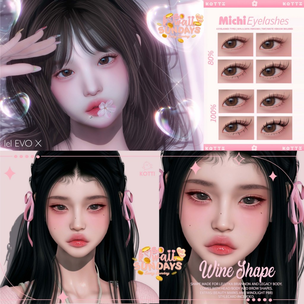 Michi Eyelashes - EvoX | Wine Shape - EvoX Briannon/Legacy	&lt;a href=&quot;http://maps.secondlife.com/secondlife/Dream%20Lake/141/115/25&quot;&gt;Teleport&lt;/a&gt;