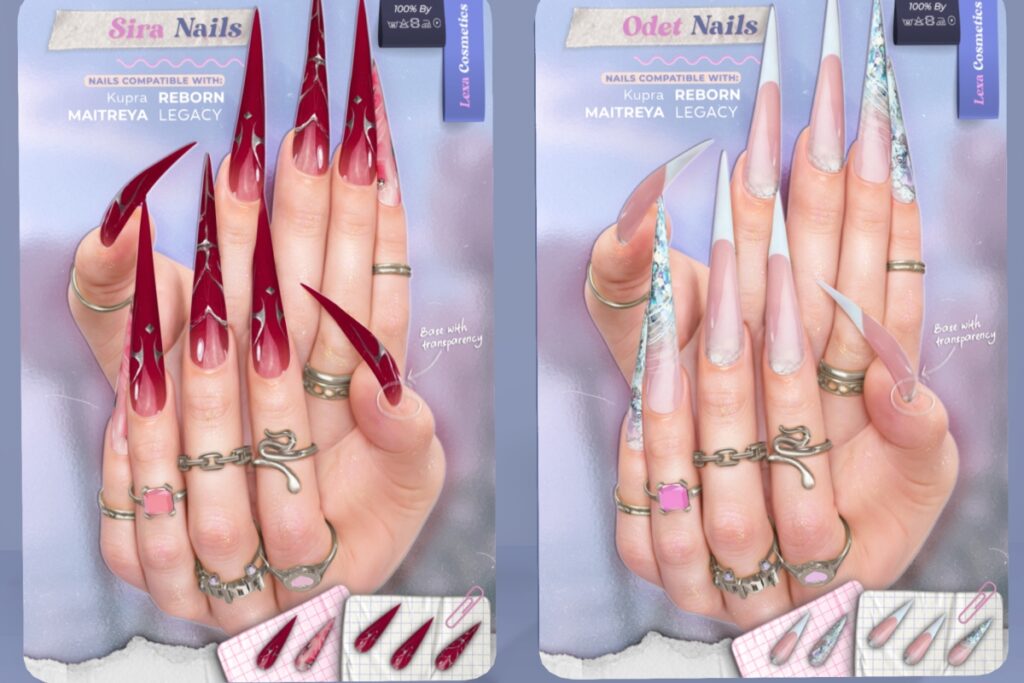 Sira Mesh Nails &amp; Odet Mesh Nails - Inithium/Legacy/Maitreya/Reborn, L$199 each