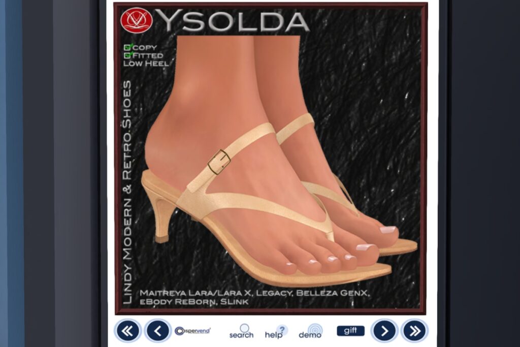 Ysolda Sandals - GenX/Legacy/Maitreya/Reborn/Slink/+mods, L$189 each/L$569 FP