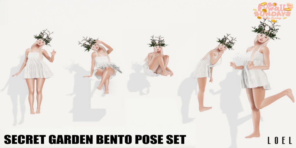 Secret Garden Poses	&lt;a href=&quot;http://maps.secondlife.com/secondlife/Peaceful%20Land/243/100/1001&quot;&gt;Teleport&lt;/a&gt;