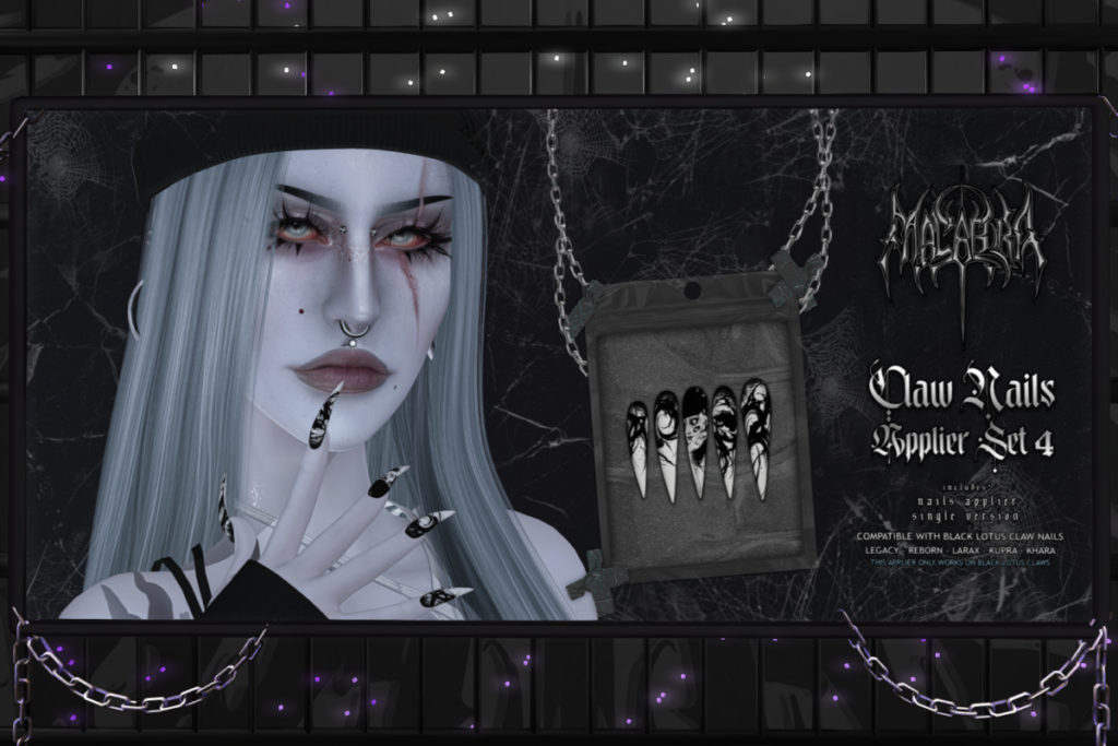 Claw Nails Applier Set #4 for Black Lotus Claw Nails - Inithium/Legacy/MaitreyaX/Reborn, L$215