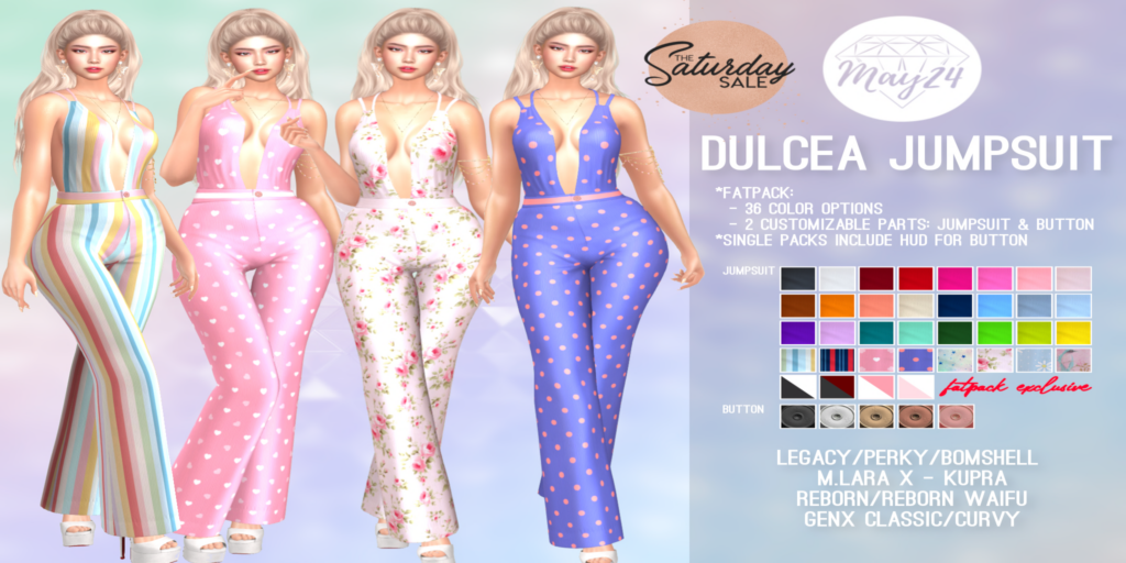 Dulcea Jumpsuit - GenX/Inithium/Legacy/MaitreyaX/Reborn/+mods	&lt;a href=&quot;http://maps.secondlife.com/secondlife/Highway%20Star/144/134/23&quot;&gt;Teleport&lt;/a&gt;