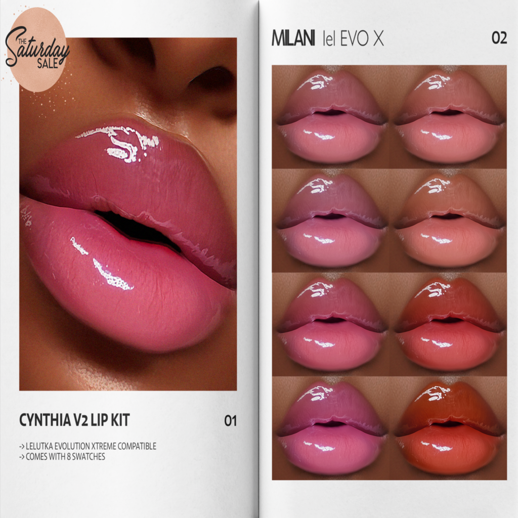 Cynthia V2 Lipstick - EvoX	&lt;a href=&quot;https://maps.secondlife.com/secondlife/VELOUR/215/117/1503&quot;&gt;Teleport&lt;/a&gt;