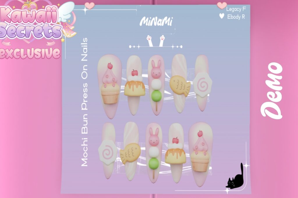 Mochi Bun Press On Nails - Legacy/Reborn, L$200