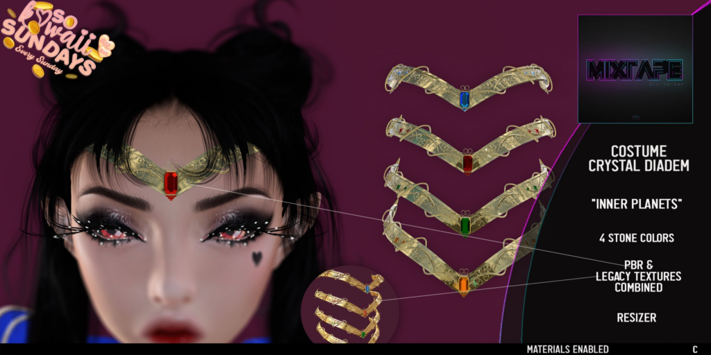 Crystal Diadem Accessory	&lt;a href=&quot;http://maps.secondlife.com/secondlife/Lovely%20Day/14/190/25&quot;&gt;Teleport&lt;/a&gt;