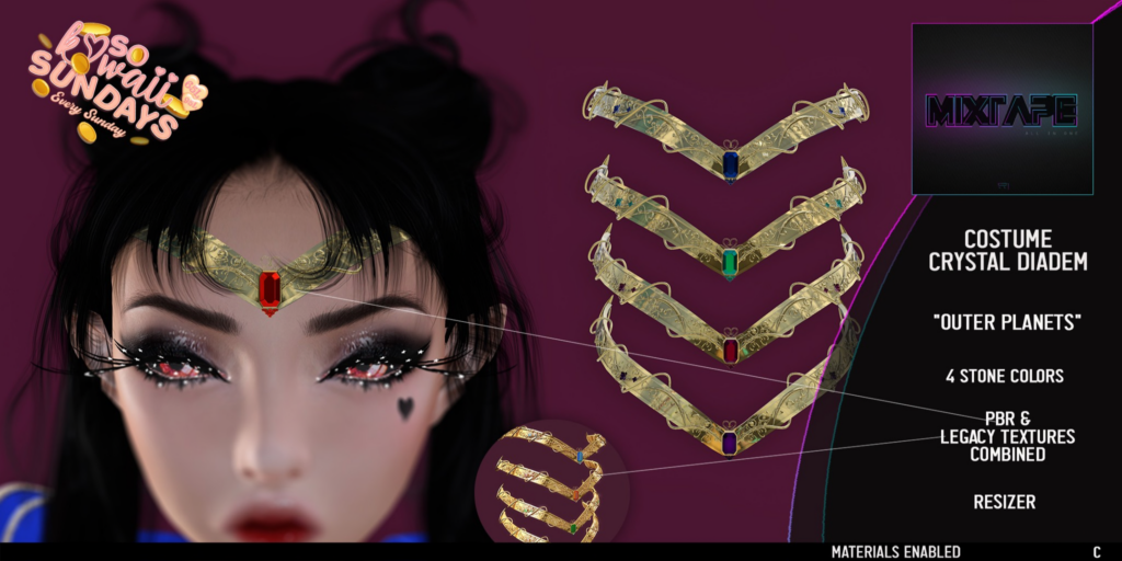 Crystal Diadem Accessory	&lt;a href=&quot;http://maps.secondlife.com/secondlife/Lovely%20Day/14/190/25&quot;&gt;Teleport&lt;/a&gt;