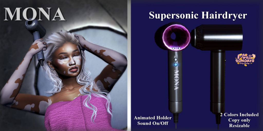 Supersonic Hairdryer Holdable	&lt;a href=&quot;https://maps.secondlife.com/secondlife/Silver%20Moon/46/83/1001&quot;&gt;Teleport&lt;/a&gt;