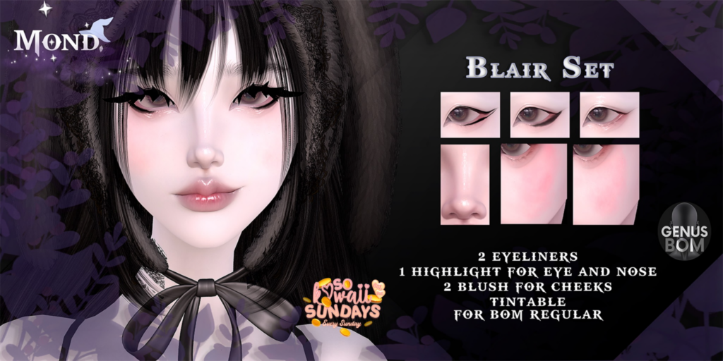 Blair Cosmetics - EvoX	&lt;a href=&quot;http://maps.secondlife.com/secondlife/Crocus%20Island/44/48/25&quot;&gt;Teleport&lt;/a&gt;