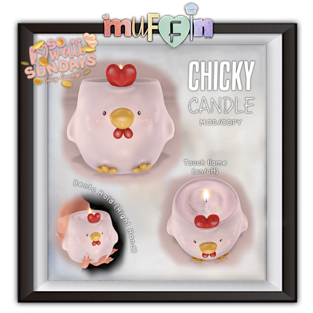 Chicky Candle Holdable &amp; Decor	&lt;a href=&quot;http://maps.secondlife.com/secondlife/Sakura%20Glimmer/190/171/802&quot;&gt;Teleport&lt;/a&gt;