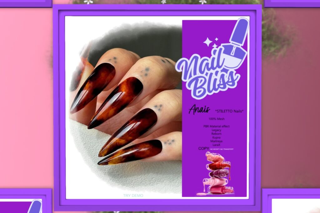 Anais Mesh Nails - Inithium/Legacy/Maitreya/Reborn/+mods, L$280