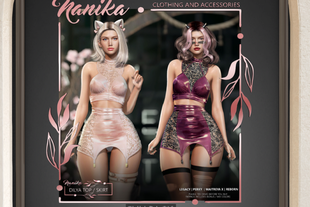 Dilya Top &amp; Skirt - Legacy/MaitreyaX/Reborn/+mods, L$220 each/L$999 each FP/L$1499 MP