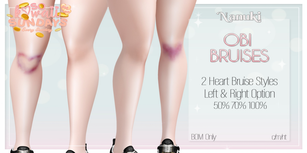 Obi Bruises - BOM	&lt;a href=&quot;http://maps.secondlife.com/secondlife/Daisy/94/185/2851&quot;&gt;Teleport&lt;/a&gt;