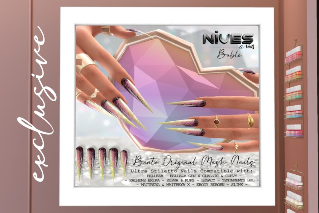 Buble Mesh Nails - see ad for fits, L$79