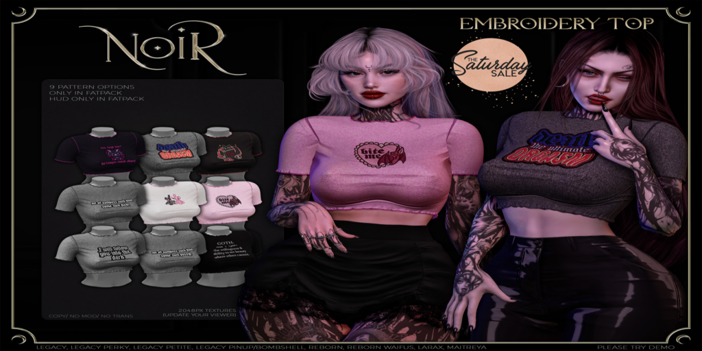 Embroidery Top - Legacy/Maitreya/Reborn/+mods	&lt;a href=&quot;http://maps.secondlife.com/secondlife/Salem/246/44/1451&quot;&gt;Teleport&lt;/a&gt;