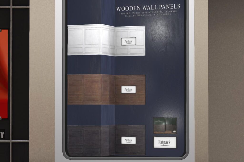 Wooden Wall Panels, L$188 each/L$388 FP