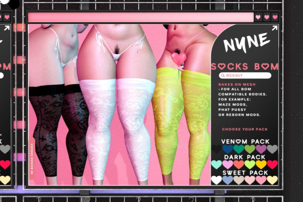 Occult Socks - BOM/+Mods, L$269