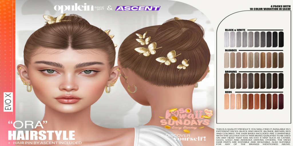 Ora Hairstyle	&lt;a href=&quot;http://maps.secondlife.com/secondlife/Peaceful%20Land/243/100/1001&quot;&gt;Teleport&lt;/a&gt;