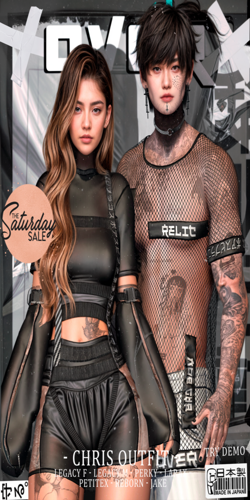 Chris Outfit - Jake/Legacy M+F/MaitreyaX/Reborn/+mods	&lt;a href=&quot;http://maps.secondlife.com/secondlife/Silver%20City/104/223/2509&quot;&gt;Teleport&lt;/a&gt;