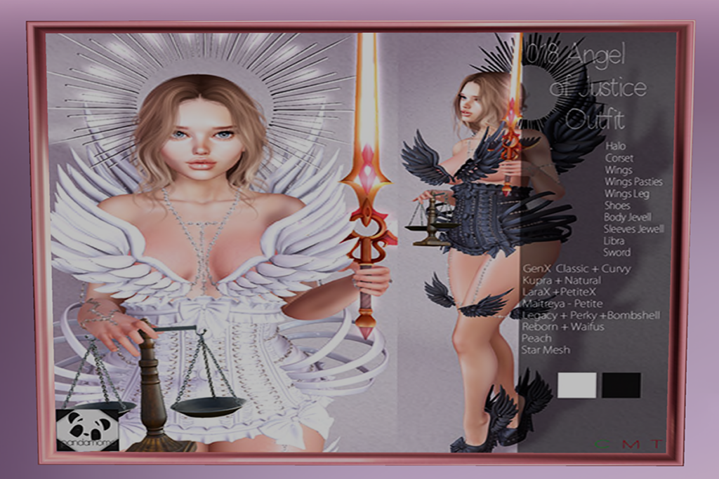 018 Angel Of Justice Outfit - GenX/Inithium/Legacy/Maitreya/Peach/Reborn/Star/+mods, L$99