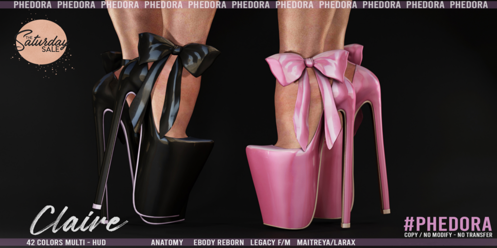 Claire Heels - Anatomy/Legacy M+F/Maitreya/Reborn/+mods	&lt;a href=&quot;http://maps.secondlife.com/secondlife/Sandy%20Shores/41/214/25&quot;&gt;Teleport&lt;/a&gt;