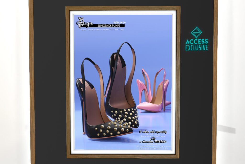 Slingback Pumps - Belleza OG/GenX/Inithium/Legacy/Maitreya/Reborn, L$299 each/L$1299 FP