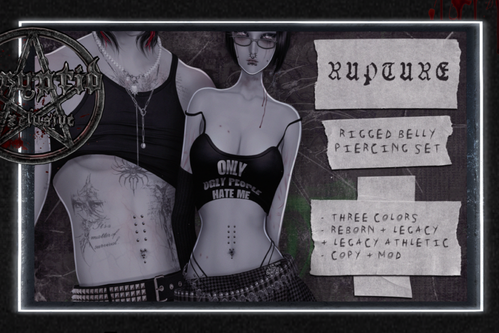 Rupture Belly Piercing - Legacy F+M/Reborn/+mods, L$375