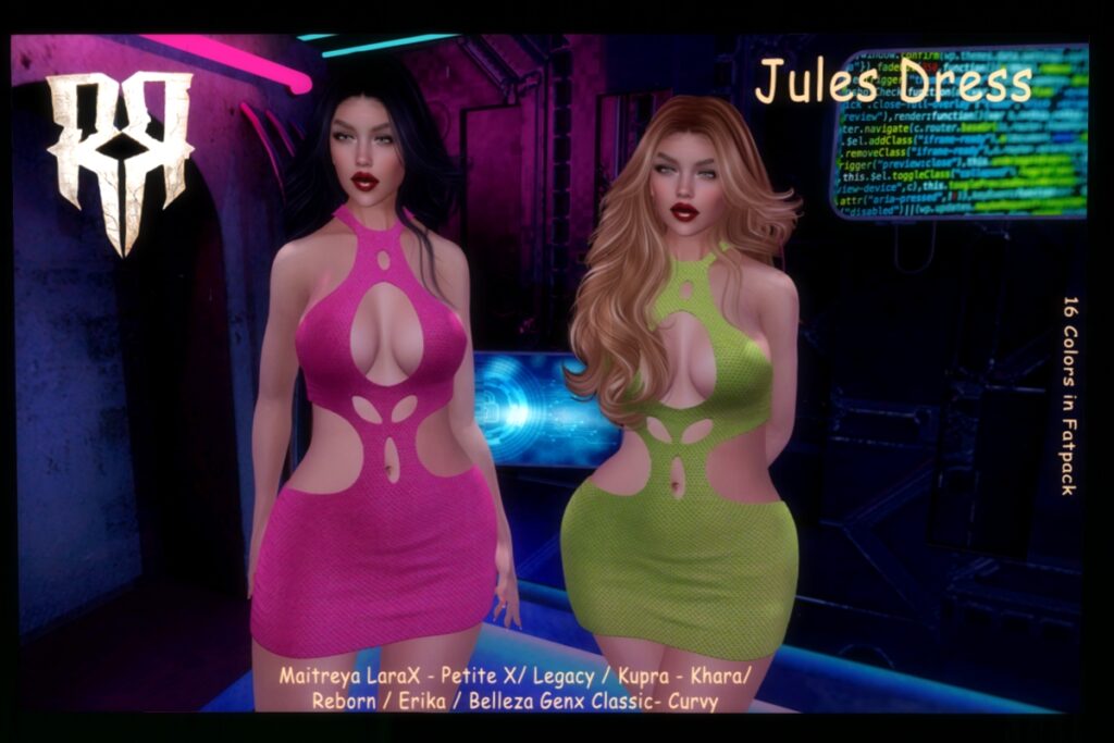 Jules Dress - Erika/GenX/Inithium/Legacy/MaitreyaX/Reborn/+mods, L$99 each/L$300 FP